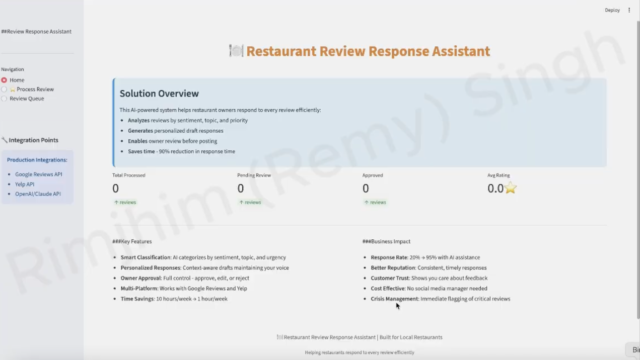 AI Review Response Agent Demo
